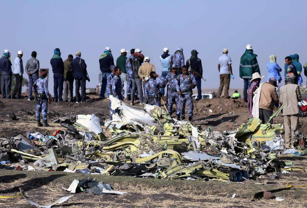 Место крушения самолёта Boeing 737 MAX 8