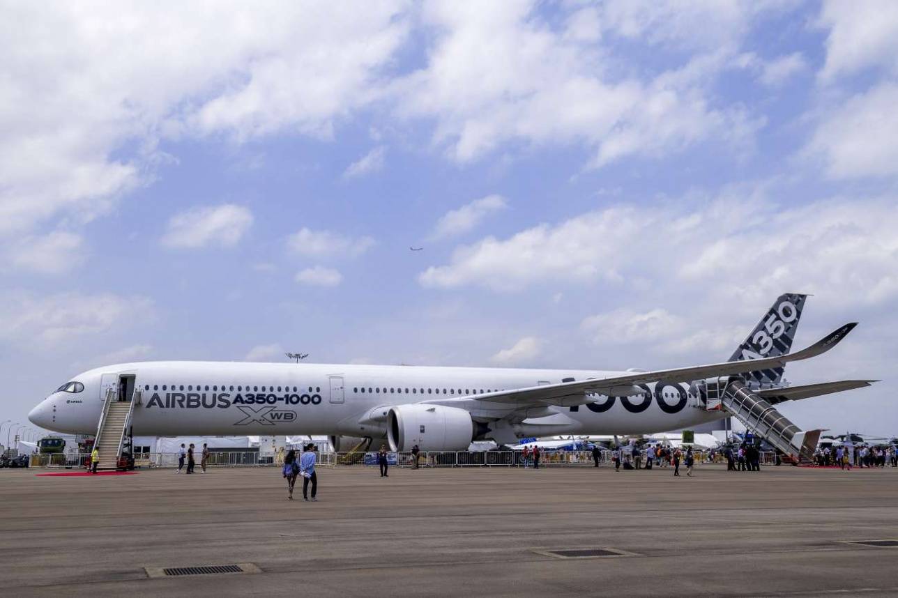 A 350-1000 на статике Singapore Airshow-2018