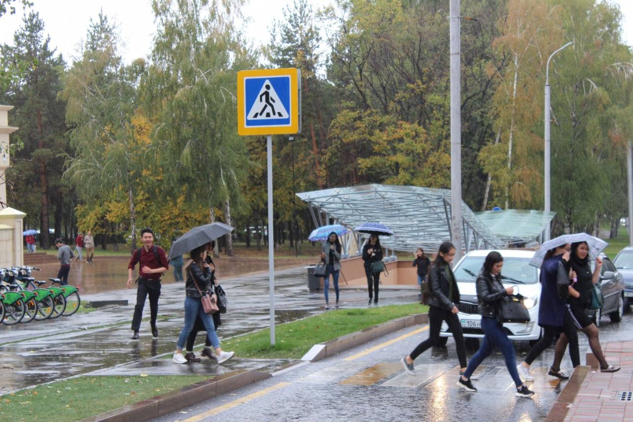 Алматы жастарының арасында қолшатырын үйінде ұмытып қалдырғандар да бар