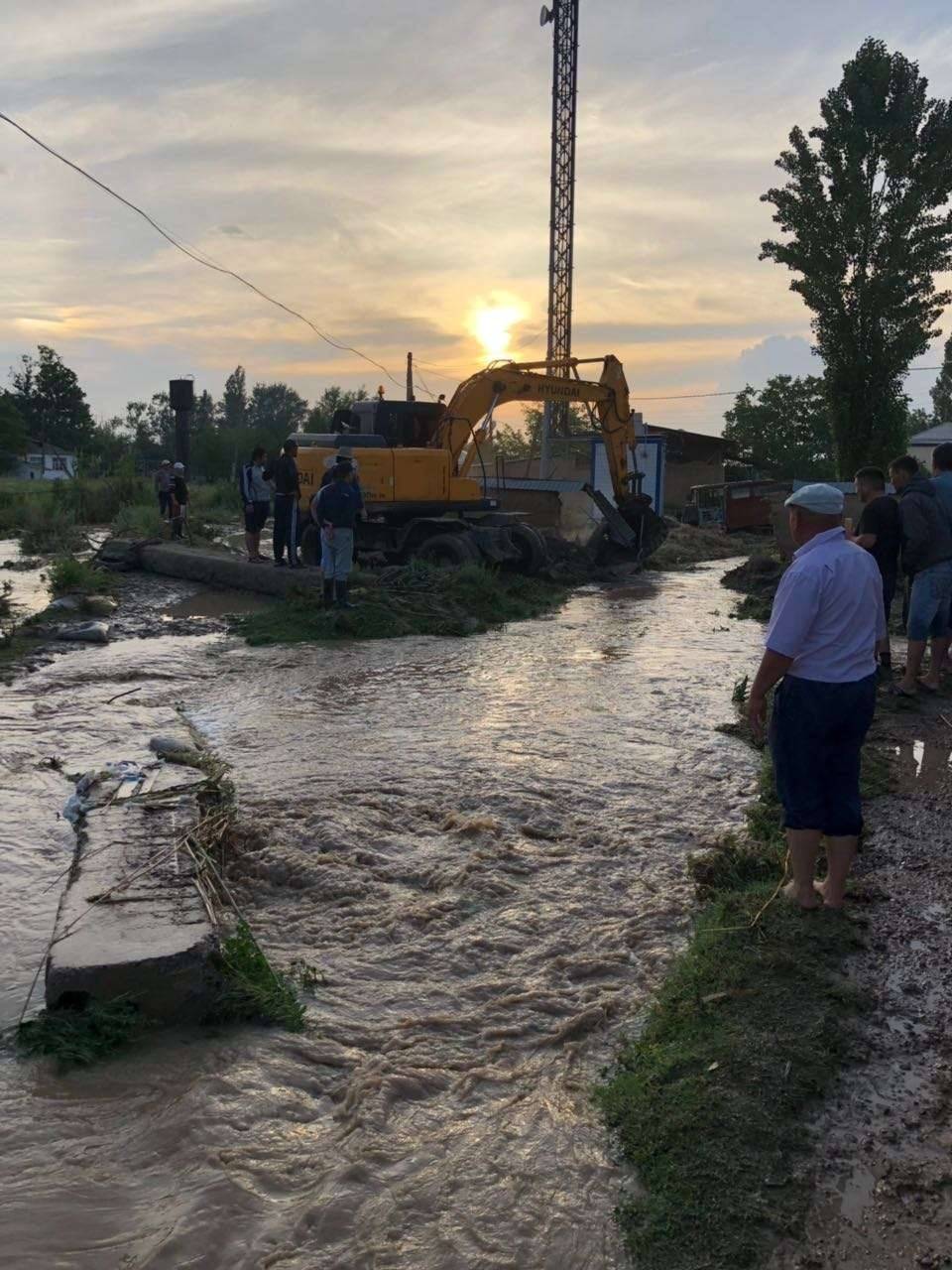 Подтопление села Кызылжар в ЮКО