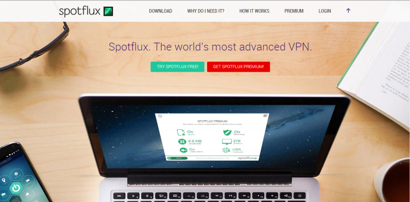 Скриншот главной страницы spotflux.com