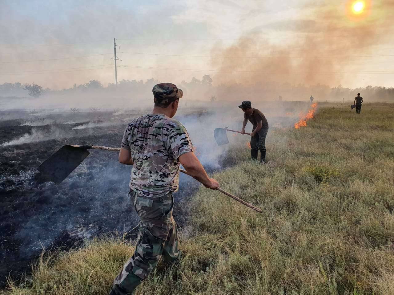 Степной пожар в Акмолинской области