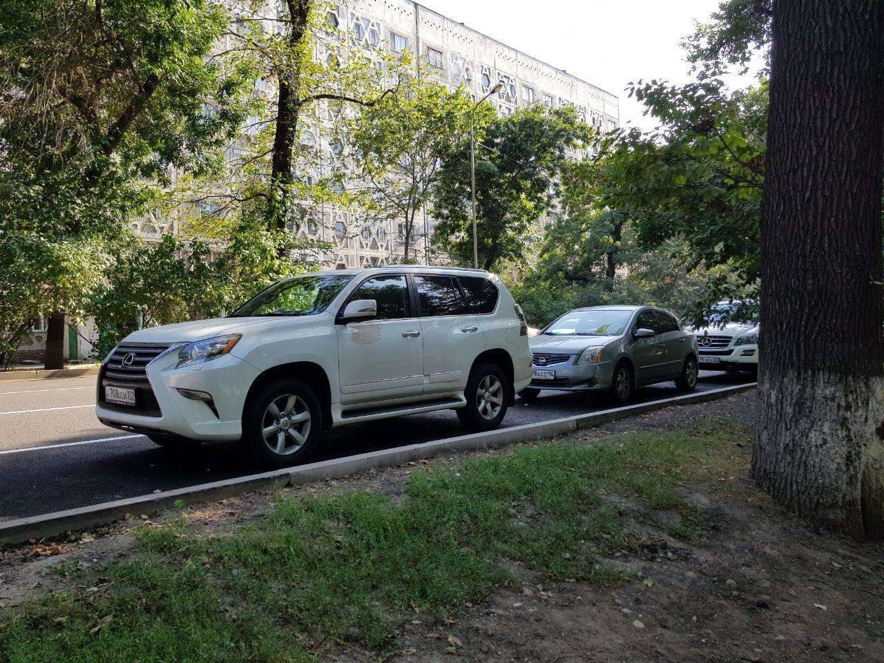 Автомобиль Lexus gx460, с которого автоворы пытались украсть зеркала